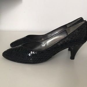 Vintage Bruno Magli sequined evening pumps